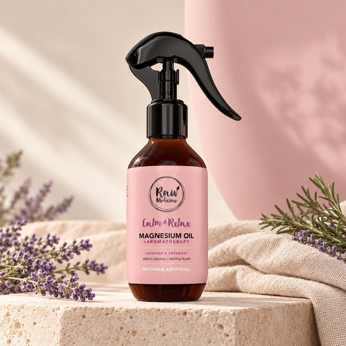 Calm & Relax Magnesium Oil with lavender and rosemary